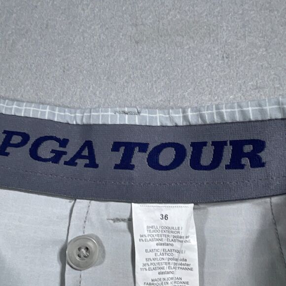 PGA Tour Men's Golf Shorts Active‎ Performance Stretch Plaid 36 Grey Inseam 10" - Picture 7 of 9